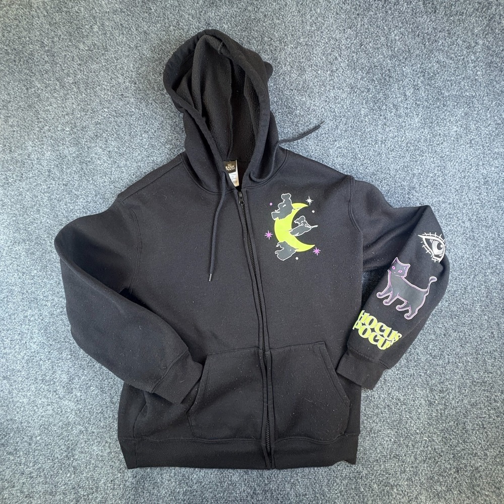 Disney Hocus Pocus Sanderson Sisters Hoodie Girls M 7/9 Black Glow In The Dark